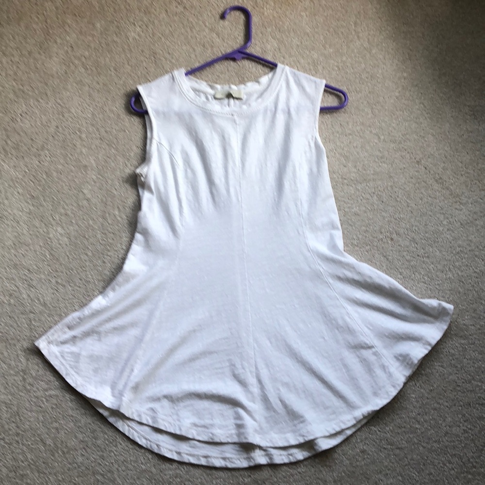 Sleeveless flared top from Anthropologie.